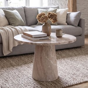 View Carrara coffee table - round - beige - marble