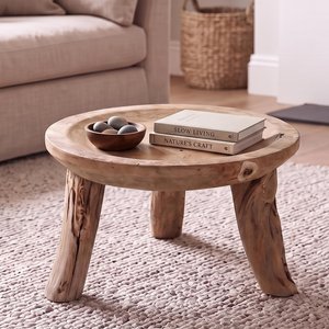 View Unique one of a kind - coffee table - round - rustic natural - wood