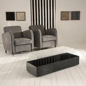 View Box coffee table - marble on casters - variation available