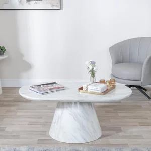 View Carrera coffee table - oval - white marble View Carrera coffee table - oval - white marble