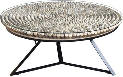 View Driftwood coffee table - large - round - glass top View Driftwood coffee table - large - round - glass top