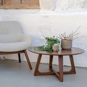 View Hellerup coffee table - round - walnut View Hellerup coffee table - round - walnut