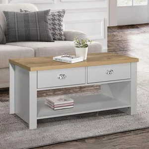 View Highgate coffee table - 2 drawer - grey painted View Highgate coffee table - 2 drawer - grey painted
