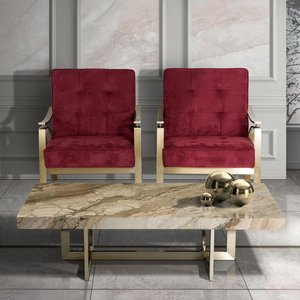 View Horizon occasional table - marble with brass base - variation available