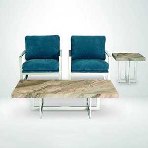 View Horizon occasional table - marble with steel base - variation available