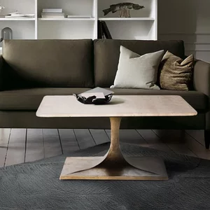 View Isernia coffee table - beige marble - large square View Isernia coffee table - beige marble - large square