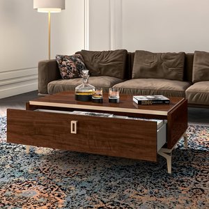 View Modern eva storage coffee table - walnut with gold trim