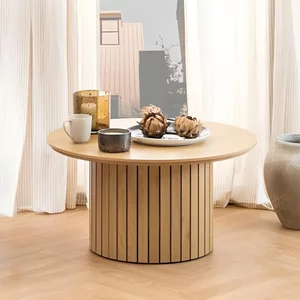 View Yale coffee table - round - fluted oak View Yale coffee table - round - fluted oak
