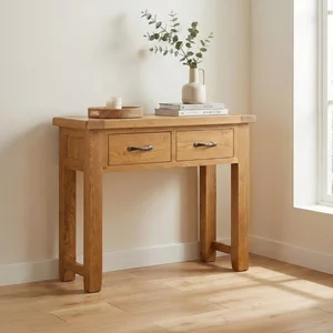 View Somer console table - 2 drawer - oak View Somer console table - 2 drawer - oak