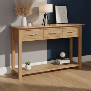 View Nimbus console table - 3 drawer - oak