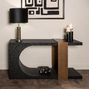View Bazel console table - black and gold - metal