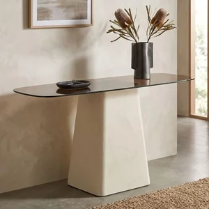 View Brix mylon console table - off white - glass and metal