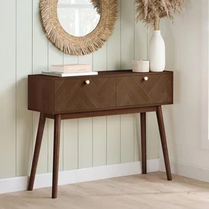 View Herringford console table - 2 drawer - chevron - walnut View Herringford console table - 2 drawer - chevron - walnut