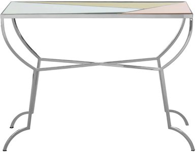 View Arbus console table - glass with chrome legs