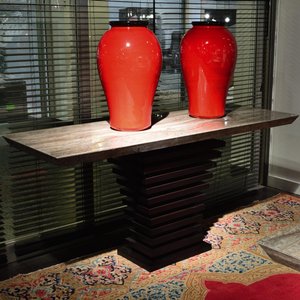 View Ark console table - marble with wooden base - variation available