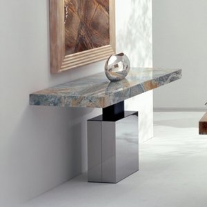 View Athena console table - marble with stainless steel base - variation available