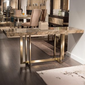 View Horizon console table - marble with brass base - variation available