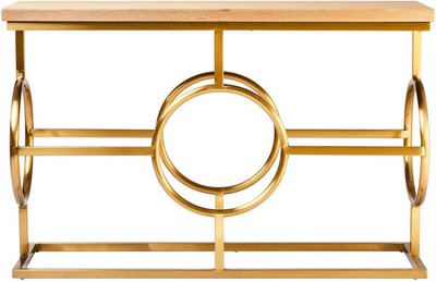 View Jana console table - oak and gold metal