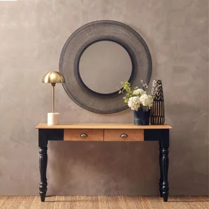 View Kensington townhouse console table - 2 drawer - antique oak and black
