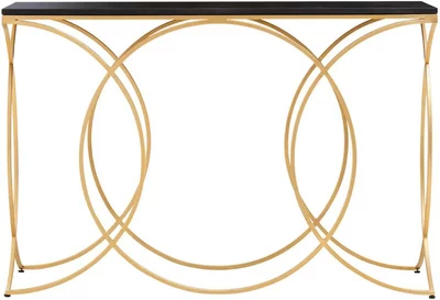 View Kia console table - black marble with gold metal
