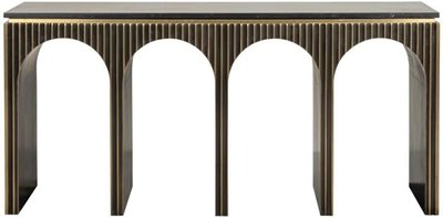 View Les arcs brushed gold ribbed console table