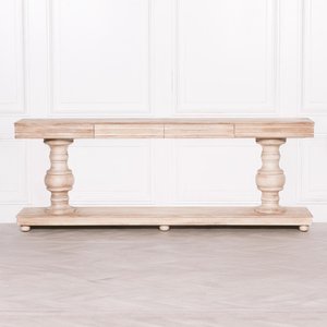 View Mango wood console table - 2 drawer - extra large