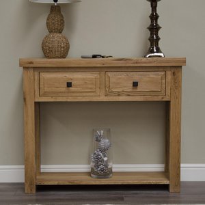 View Deluxe hall table - 2 drawer - oak View Deluxe hall table - 2 drawer - oak