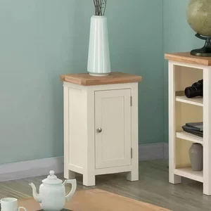 View Lundy small hall cabinet - 1 door - ivory painted