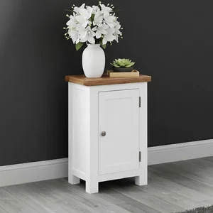 View Lundy small hall cabinet - 1 door - white painted