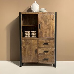 View Nairobi hall cabinet - 2 door - 3 drawer - natural - rustic mango wood