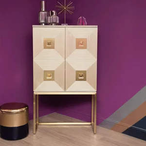 View Duvali hall cabinet - 2 door - silver and gold