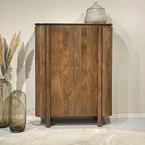 View Salano curved hall cabinet - 2 door - natural - mango wood