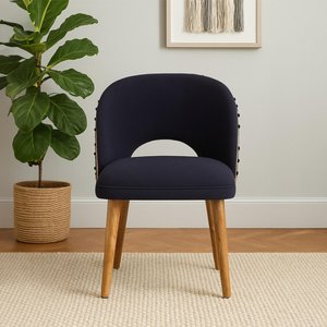 View Cefena moroccan chair - curved - black fabric
