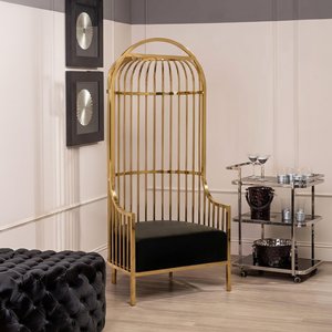 View Eliza chair - gold metal frame with dome cage