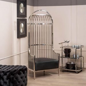 View Eliza chair - silver metal frame with dome cage