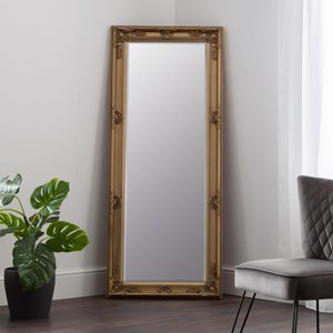 View Palais tall leaner mirror - rectangular - gold View Palais tall leaner mirror - rectangular - gold