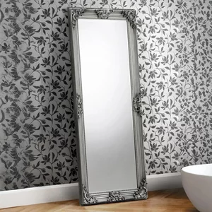 View Rococo leaner mirror - rectangular - pewter View Rococo leaner mirror - rectangular - pewter