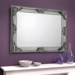 View Rococo wall mirror - rectangular - pewter View Rococo wall mirror - rectangular - pewter