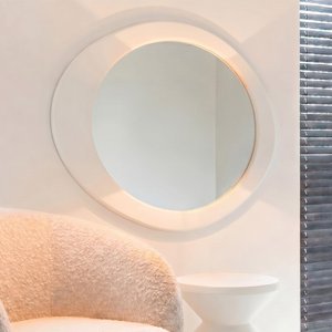 View Bloomstone wall mirror - oval - white - 108cm x 120cm