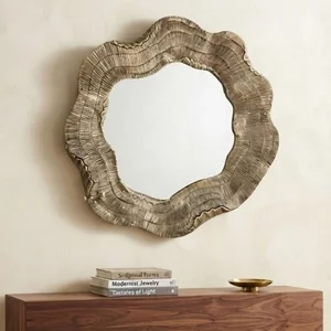 View Elia wall mirror - abstract - gold - aluminium - 90cm x 5cm