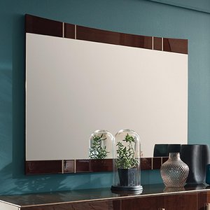View Bellagio wall mirror - large - high gloss walnut - wooden