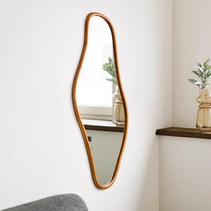 View Brandsby wall mirror - abstract - natural - pine wood - 60cm x 120cm