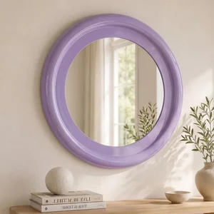 View Blissey wall mirror - round - purple - metal - 90cm x 90cm