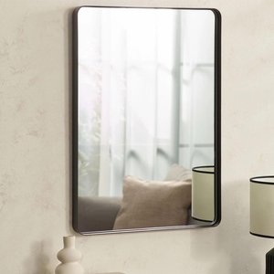 View Jaya wall mirror - rectangular - black metal View Jaya wall mirror - rectangular - black metal