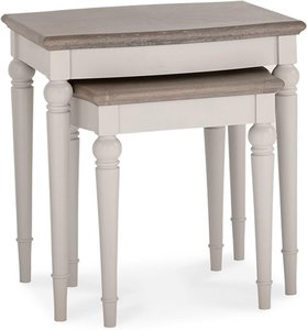 View Montreux nest of lamp tables - grey washed oak & soft grey