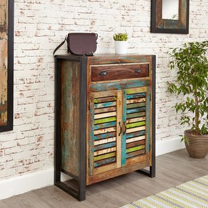 View Urban chic reclaimed shoe cupboard - 2 door - 1 drawer