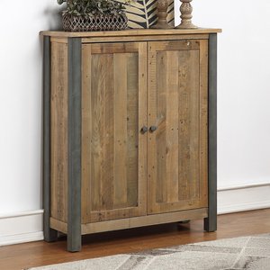 View Urban elegance reclaimed wood shoe storage cupboard - large