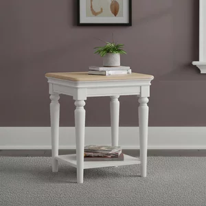 View Cromwell lamp table - square - grey painted