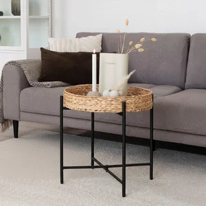 View Naro side table - round - natural - waterhyacinth View Naro side table - round - natural - waterhyacinth