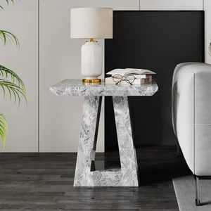 View Milan side table - square - grey marble